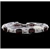 Image 2 : Crayola 27.00 ctw Garnet and White Sapphire Bracelet - .925 Silver
