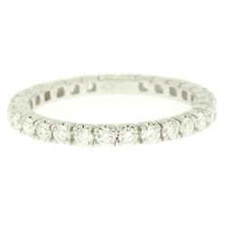 18K White Gold 1.0 ctw F VS1 Round Brilliant Prong Set Diamond Eternity Band Rin