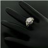Image 3 : Antique Art Deco 18K White Gold 0.40 ctw Diamond & Sapphire Cluster Filigree Rin