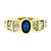 Image 1 : Trevi 18kt Yellow Gold 1.90 ctw Oval Sapphire & Baguette Diamond Ring