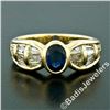 Image 2 : Trevi 18kt Yellow Gold 1.90 ctw Oval Sapphire & Baguette Diamond Ring