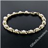 Image 3 : Vintage 14kt Yellow Gold Open Link and Natural Freshwater Pearl Tennis Bracelet