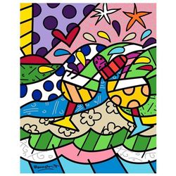 Romero Britto "Wine Country Yellow" Hand Signed Limited Edition Giclee on Canvas