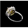 Image 3 : 3.40 ctw Yellow Sapphire and Diamond Ring - 14KT White Gold