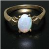 Image 7 : Vintage 14K Yellow Gold 0.65 ctw Petite Oval Cabochon Opal Solitaire Ring Size 6