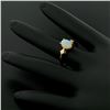 Image 9 : Vintage 14K Yellow Gold 0.65 ctw Petite Oval Cabochon Opal Solitaire Ring Size 6