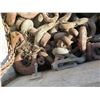 Image 8 : Metal Bin w/ Multiple Shackles & Connectors & 3 Industrial Chains (1 w/ Hook)