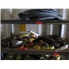 Image 2 : Shelving and Contents: Nylon Straps, Ratchets, Binders, Rope, etc.