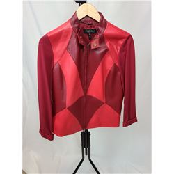 Escada Red Leather Jacket Cat A
