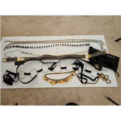 Belts Chanel Black & Gold Plated with 15 Gold Plated Charms Cat B