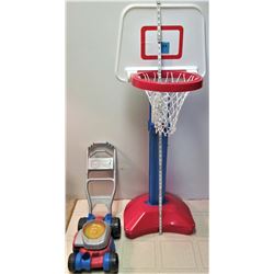 52" basketball net & Fisher Price lawn mower