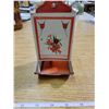 Image 1 : Red White flowered Matchbox holder very good condition