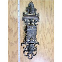 Antique brass Victorian fire goal matchbox holder - excellent condition