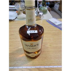 Well aged Wiser Delux 1.75 litre in glass bottle