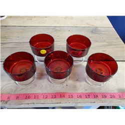 5 Red Glass Sherberts