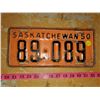 Image 1 : 1950 Saskatchewan License Plate