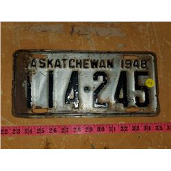 1948 Saskatchewan License Plate