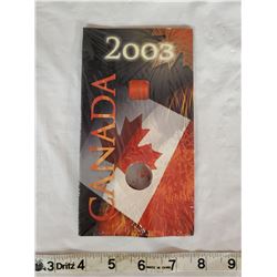2003 25 cent colourized maple leaf