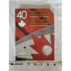 2005 $1 silver 40th anniversary of Canada flag
