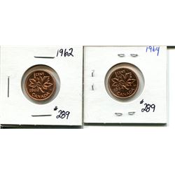 1962 + 1964 one cent MS