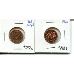 1965 + 1966 one cent UNC