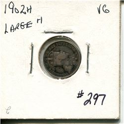 1902 5 cents silver 'large h'