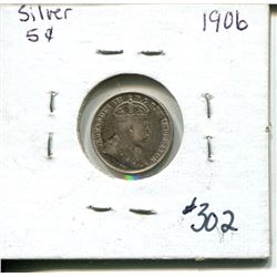 1906 5 cents silver