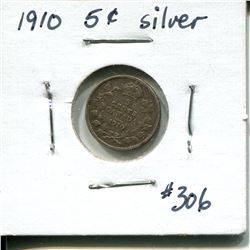 1910 5 cents silver VF