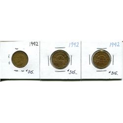 3 1942 tombac 5 cents