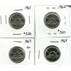 Image 1 : 1961, 62, 63, 64 5 cents UNC