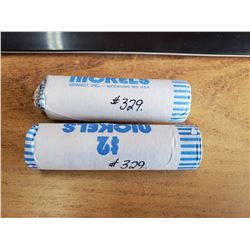 2 UNC nickle rolls 1963/1964? various years