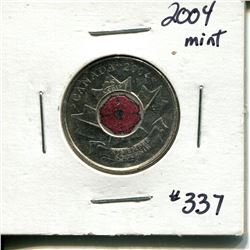 2004 25 cents colorized poppy BU