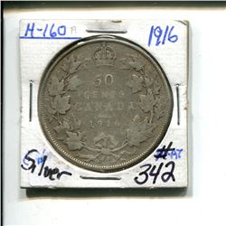 1916 50 cents silver