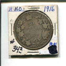 1916 50 cents silver