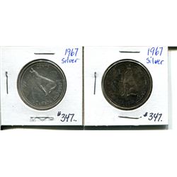 2 1967 50 cents silver