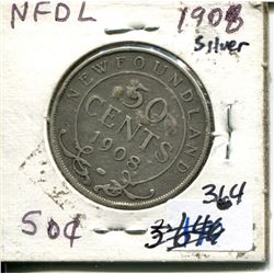 1908 Newfoundland 50 cents silver