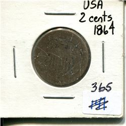 1864 US 2 cents