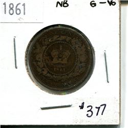 1861 one cent New Brunswick