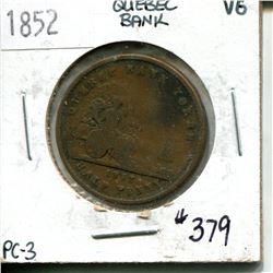 1852 1/2 penny Quebec bank