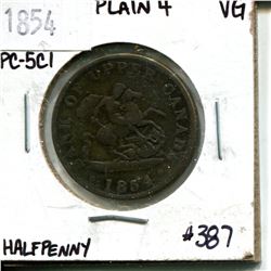 1854 1/2 penny Bank of Upper Canada