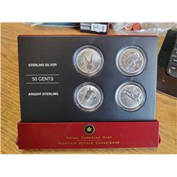 4x 2005 50 cents sterling silver hockey legends
