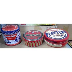 3 Vintage Tins - Nevr-Dull, Watkins; Planters