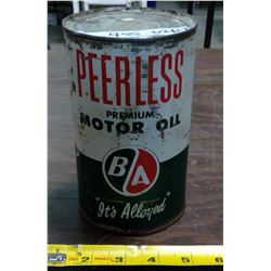 Vintage Peerless Oil Tin - full