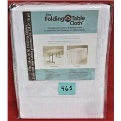New White polyester folding table cloth for 6' tables