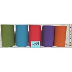 Set of 5 colorful flameless candles, battery operated