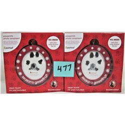 pair of new double sided paw prints photo ornaments