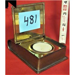 Brass hinged top travel candle