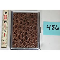 3" X 4" silver plate & eel skin cigarette case