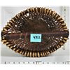 Image 2 : 12" woven wicker wooden basket/handle