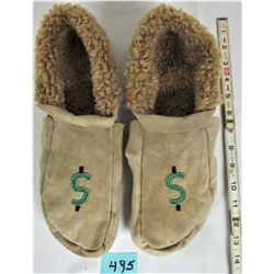 Men's size 13 lined moccasin slippers $ beaded